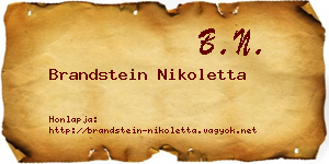 Brandstein Nikoletta névjegykártya