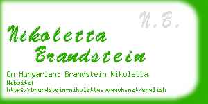 nikoletta brandstein business card